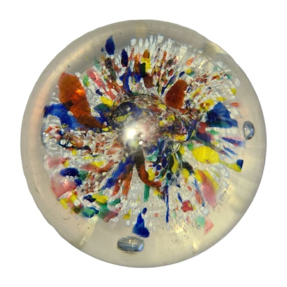 Vintage End of day Inspired Paperweight, Abstract Colorful 3" x 2"